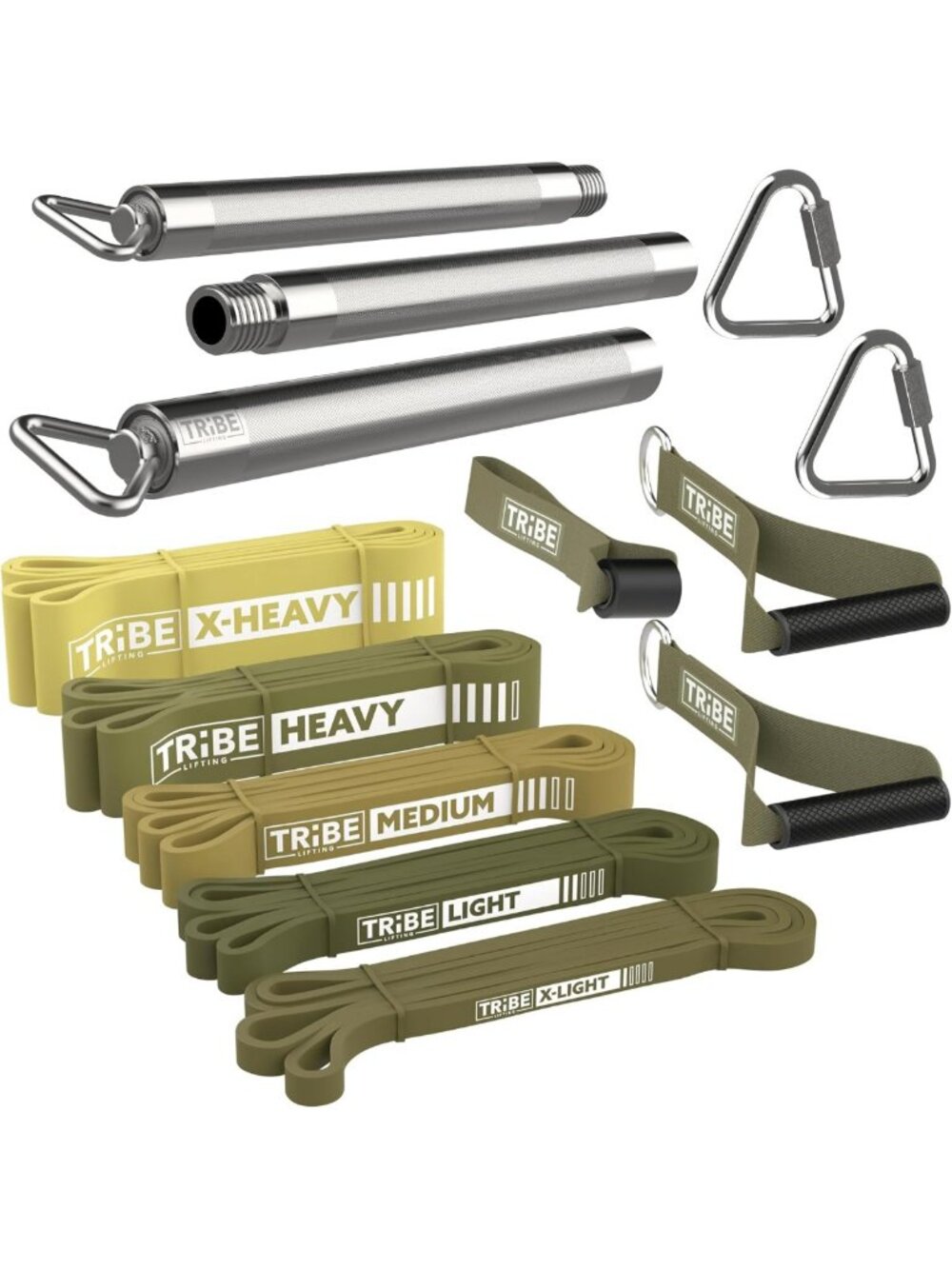5 Long Resistance Bands Set for Strength Training & Pull Up Assistance Workouts